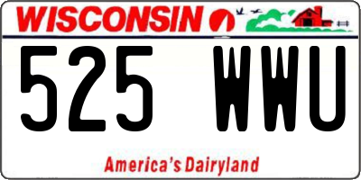 WI license plate 525WWU