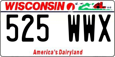 WI license plate 525WWX