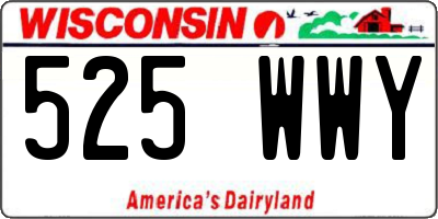 WI license plate 525WWY