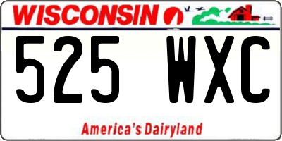 WI license plate 525WXC