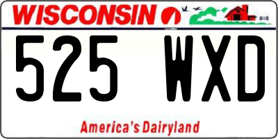 WI license plate 525WXD