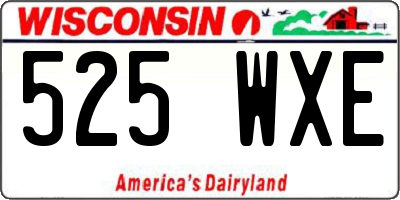 WI license plate 525WXE