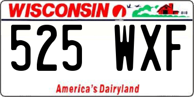 WI license plate 525WXF