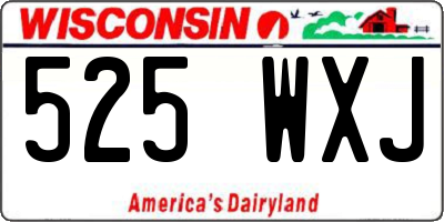WI license plate 525WXJ