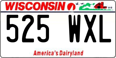 WI license plate 525WXL