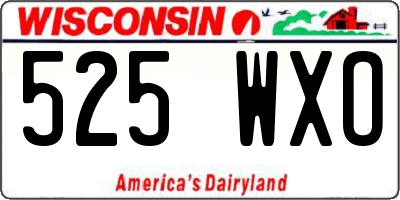 WI license plate 525WXO