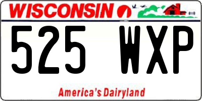 WI license plate 525WXP