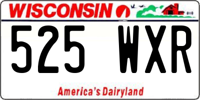 WI license plate 525WXR
