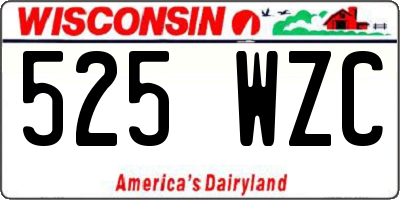 WI license plate 525WZC