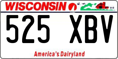 WI license plate 525XBV