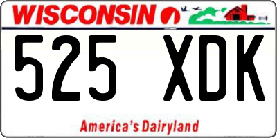 WI license plate 525XDK