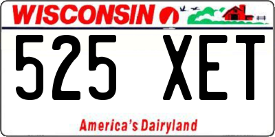 WI license plate 525XET