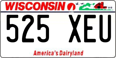 WI license plate 525XEU