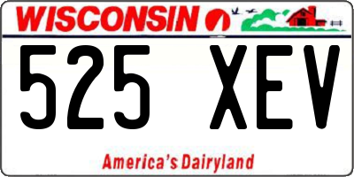WI license plate 525XEV