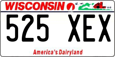 WI license plate 525XEX