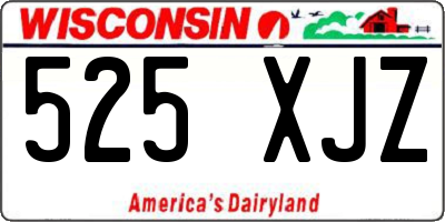 WI license plate 525XJZ