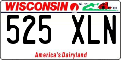 WI license plate 525XLN