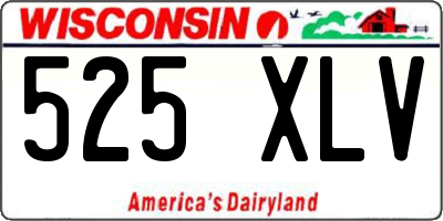 WI license plate 525XLV