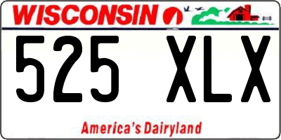 WI license plate 525XLX
