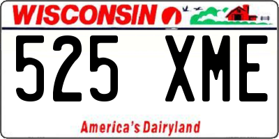 WI license plate 525XME