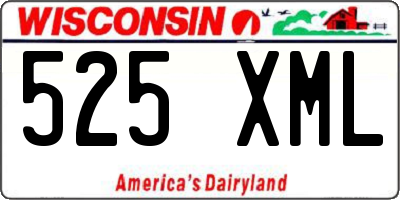 WI license plate 525XML