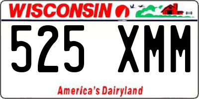 WI license plate 525XMM