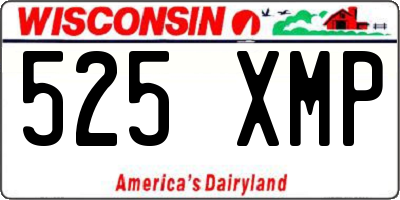 WI license plate 525XMP