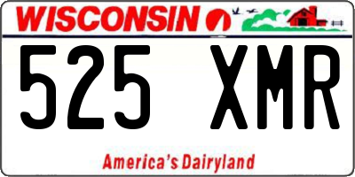 WI license plate 525XMR