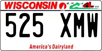 WI license plate 525XMW