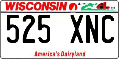 WI license plate 525XNC