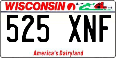 WI license plate 525XNF