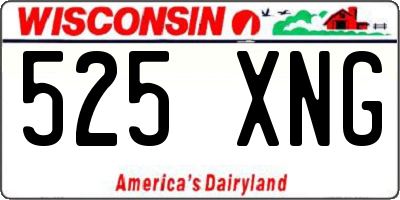 WI license plate 525XNG