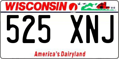 WI license plate 525XNJ