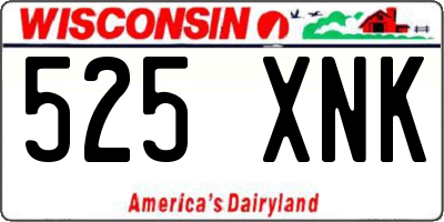 WI license plate 525XNK