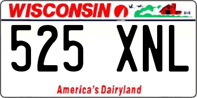 WI license plate 525XNL