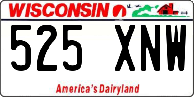 WI license plate 525XNW