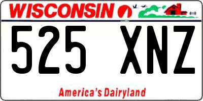 WI license plate 525XNZ