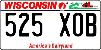WI license plate 525XOB