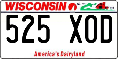 WI license plate 525XOD