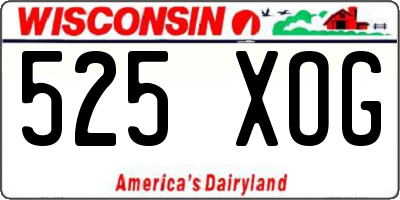 WI license plate 525XOG