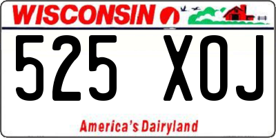 WI license plate 525XOJ