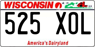 WI license plate 525XOL