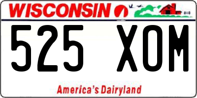 WI license plate 525XOM