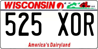 WI license plate 525XOR