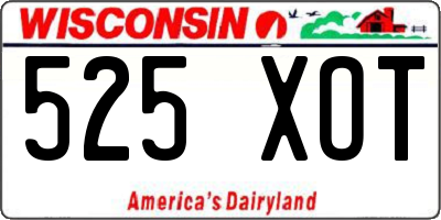 WI license plate 525XOT