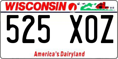 WI license plate 525XOZ