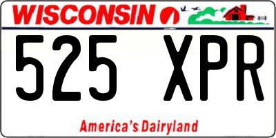WI license plate 525XPR