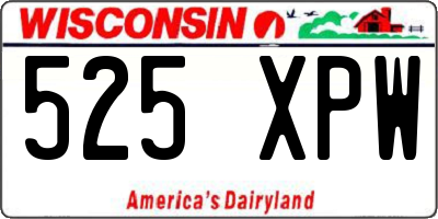 WI license plate 525XPW