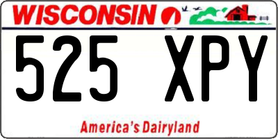 WI license plate 525XPY