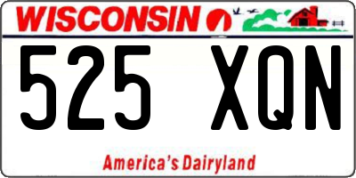 WI license plate 525XQN